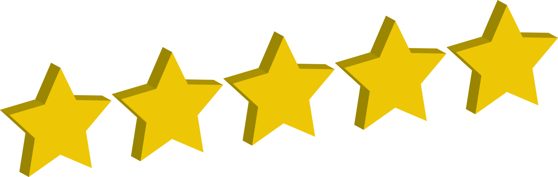 5 stars 3d yellow gold review rating png