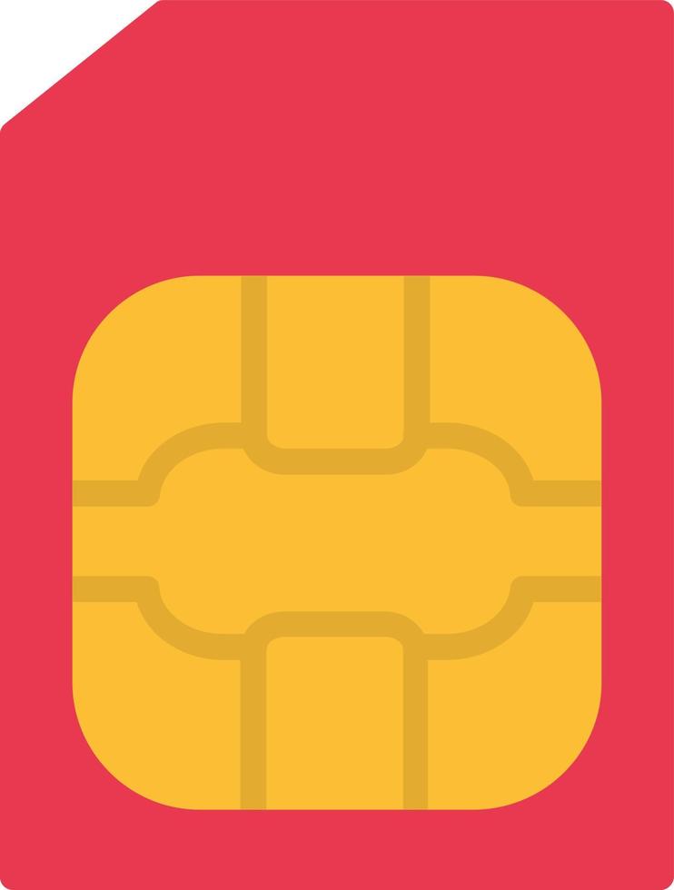 icono plano de la tarjeta sim vector