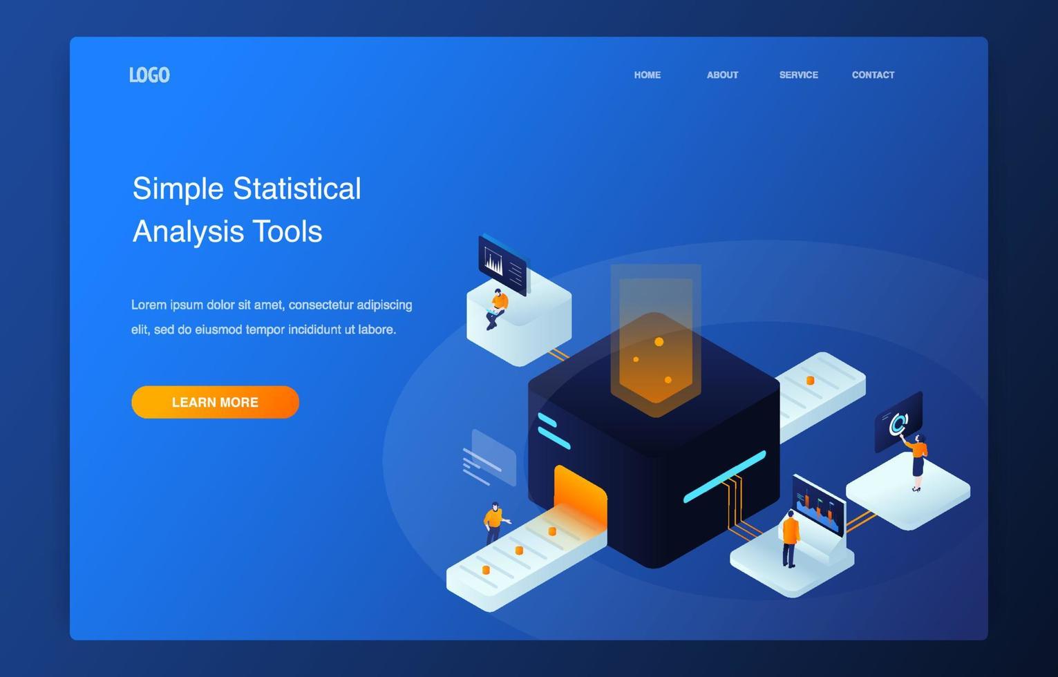 People Analyze Statistics With Graph Data Visualization vector