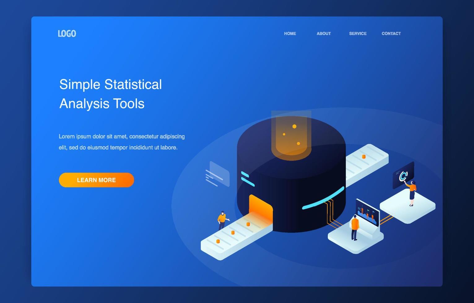 People Analyze Statistics With Graph Data Visualization vector