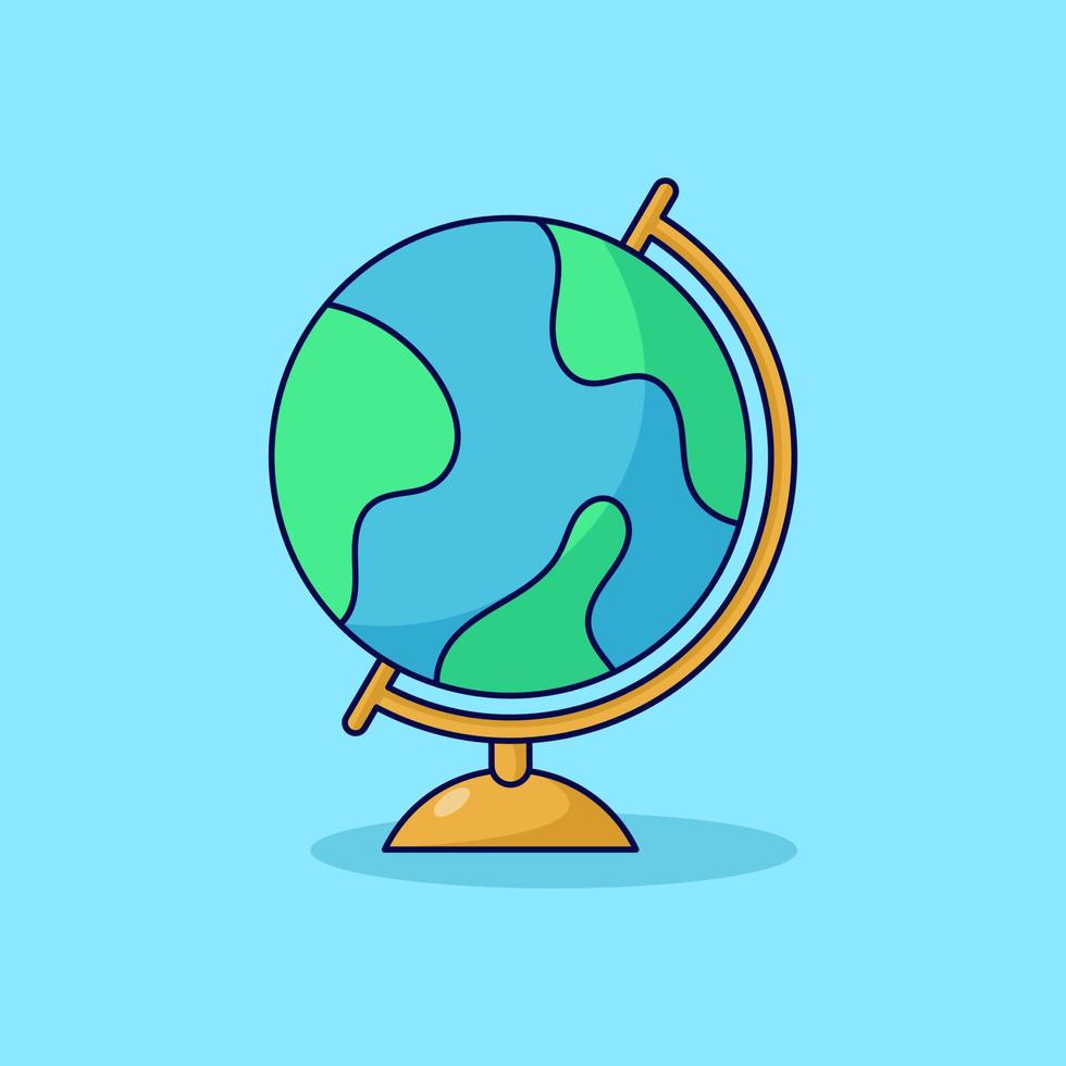 Colorful Globe Doodle Cartoon Illustration vector