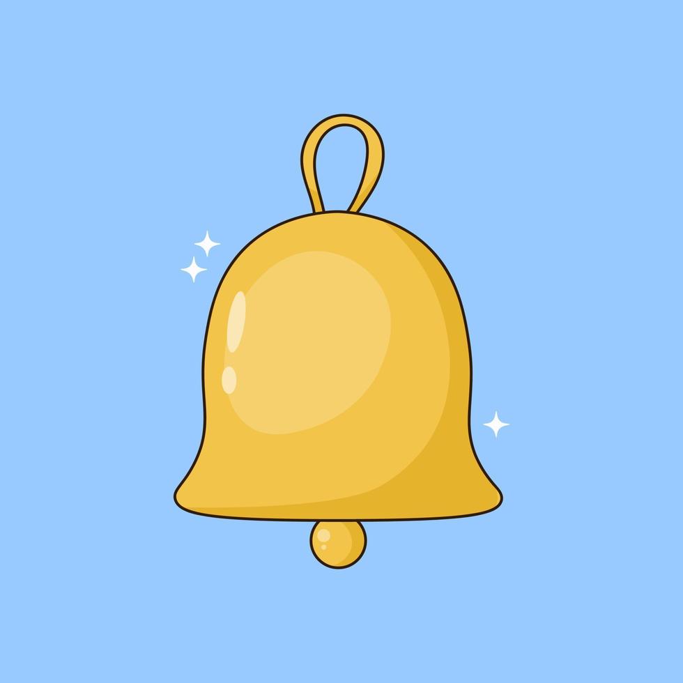 Yellow Bell Doodle Cartoon Illustration vector