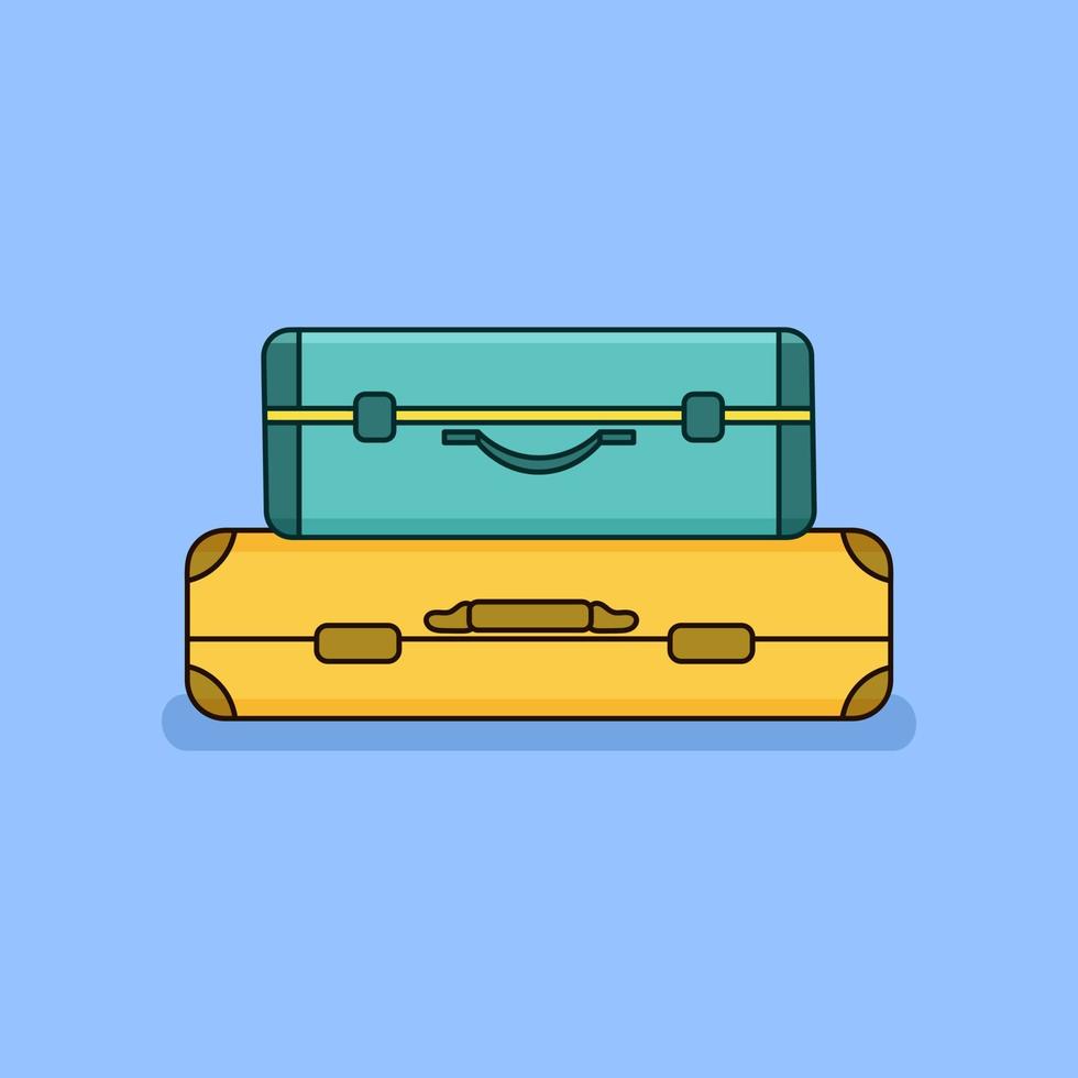 Pile of Suitcase Bag Doodle Cartoon vector