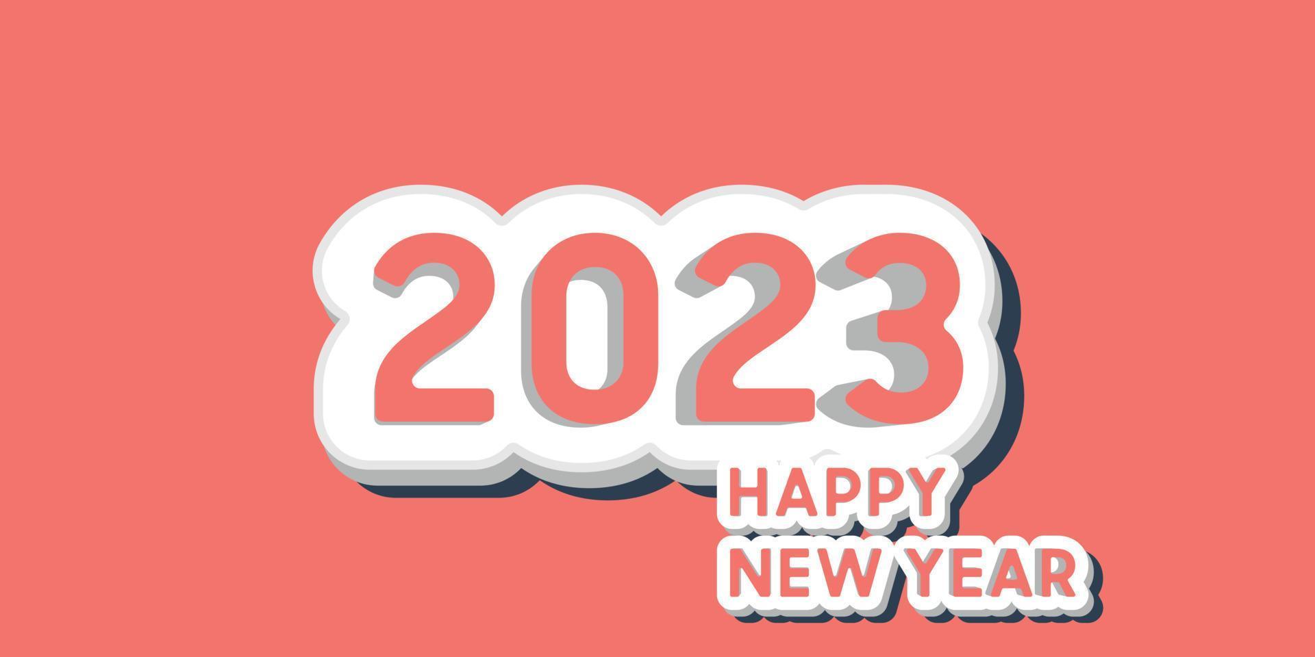 2023 sticker illustration design, happy new year vector