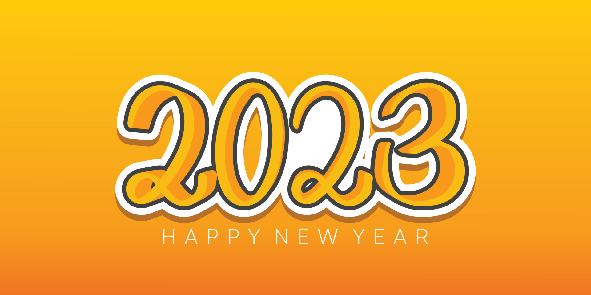 happy new year 2023 background with orange color 3d effect 11382442