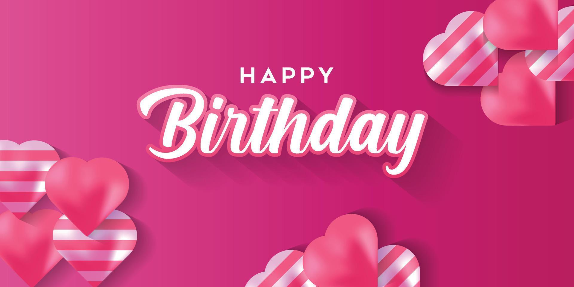 Happy birthday background with some pink realistic love 11382455 Vector Art  at Vecteezy