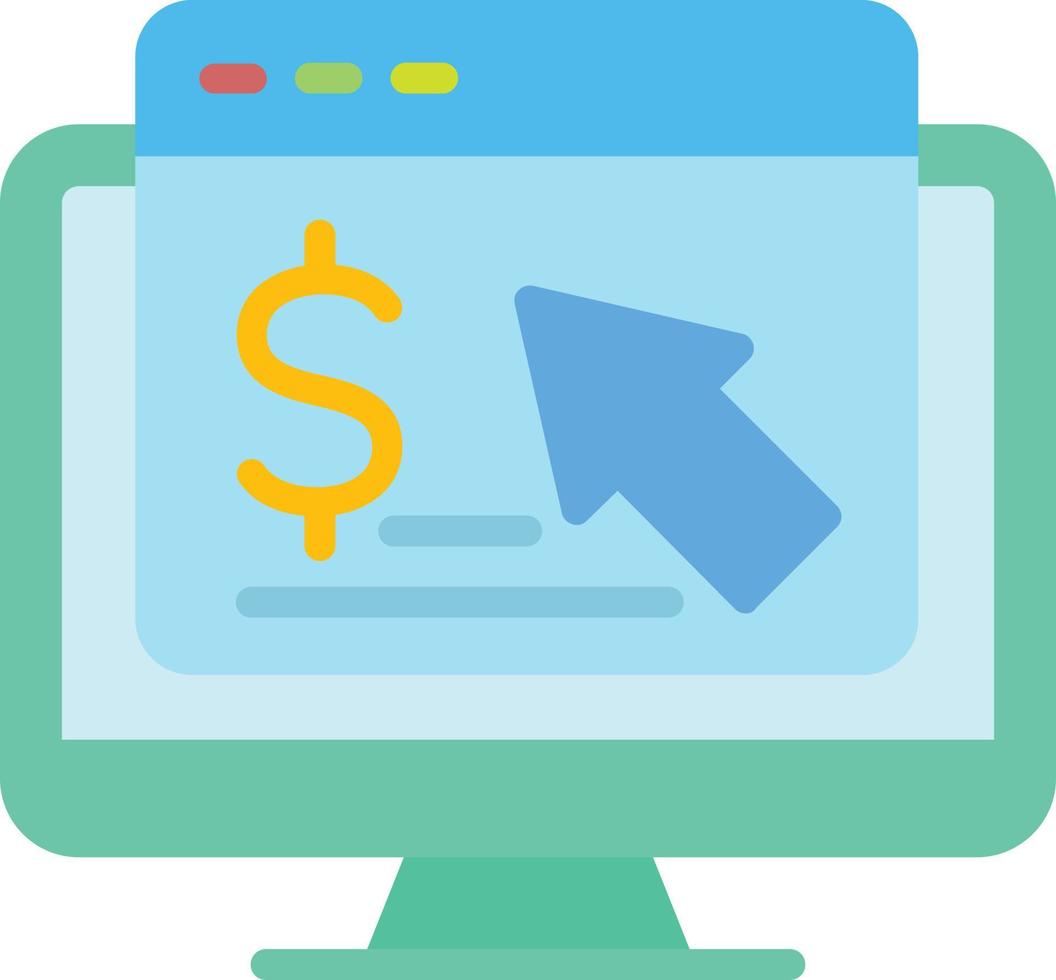 Pay Per Click Flat Icon vector