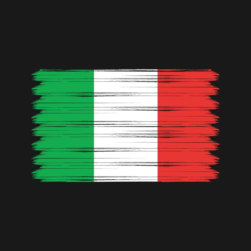 trazos de pincel de bandera de italia. bandera nacional vector