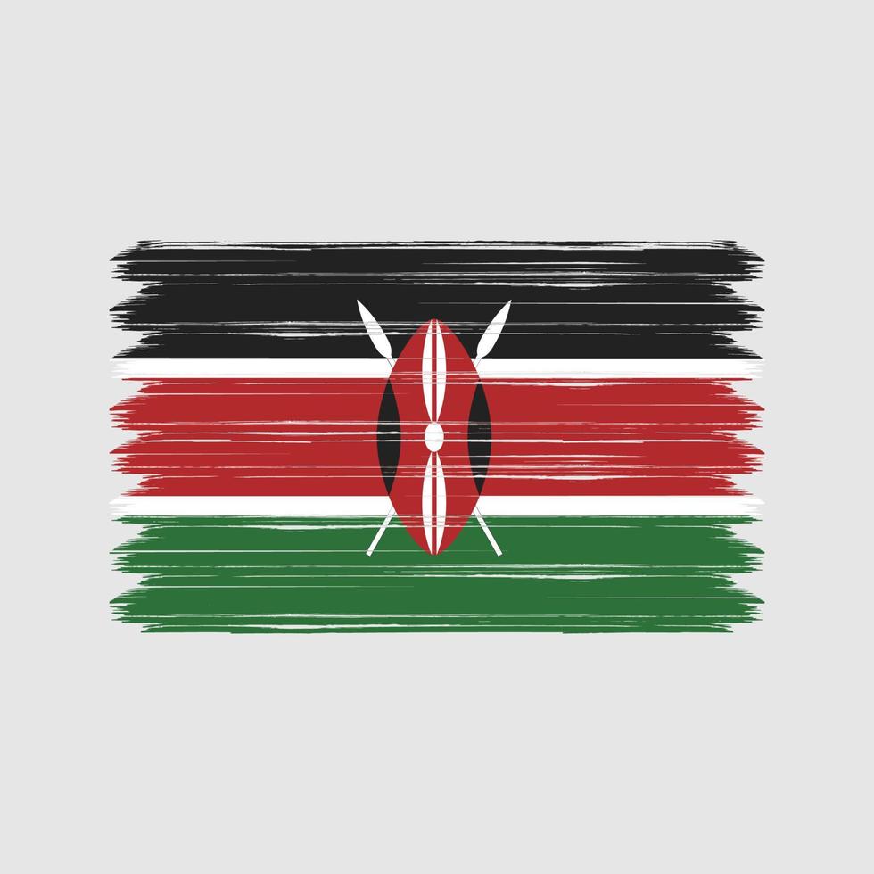 Kenya Flag Brush Strokes. National Flag vector