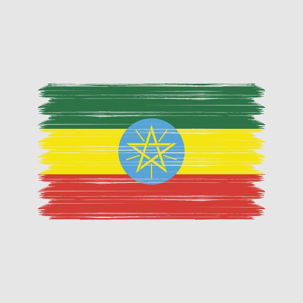 Ethiopia Flag Brush Strokes. National Flag vector