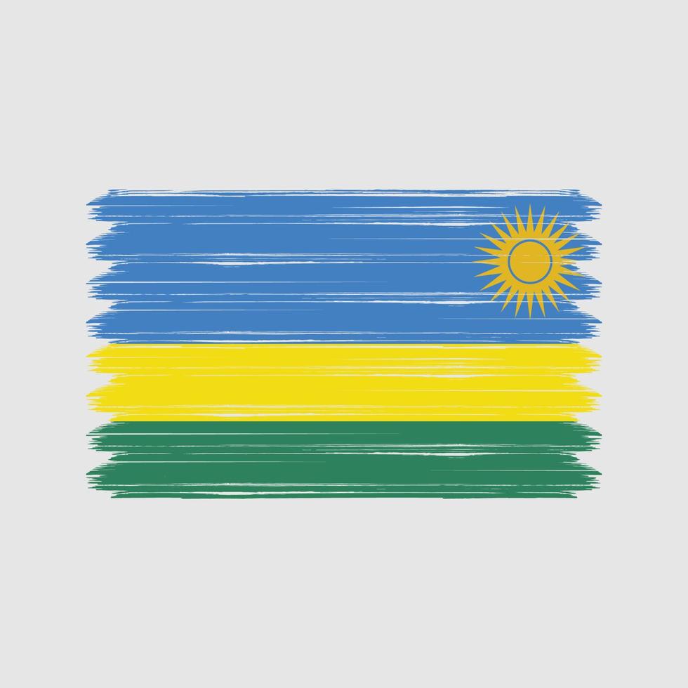 trazos de pincel de bandera de ruanda. bandera nacional vector