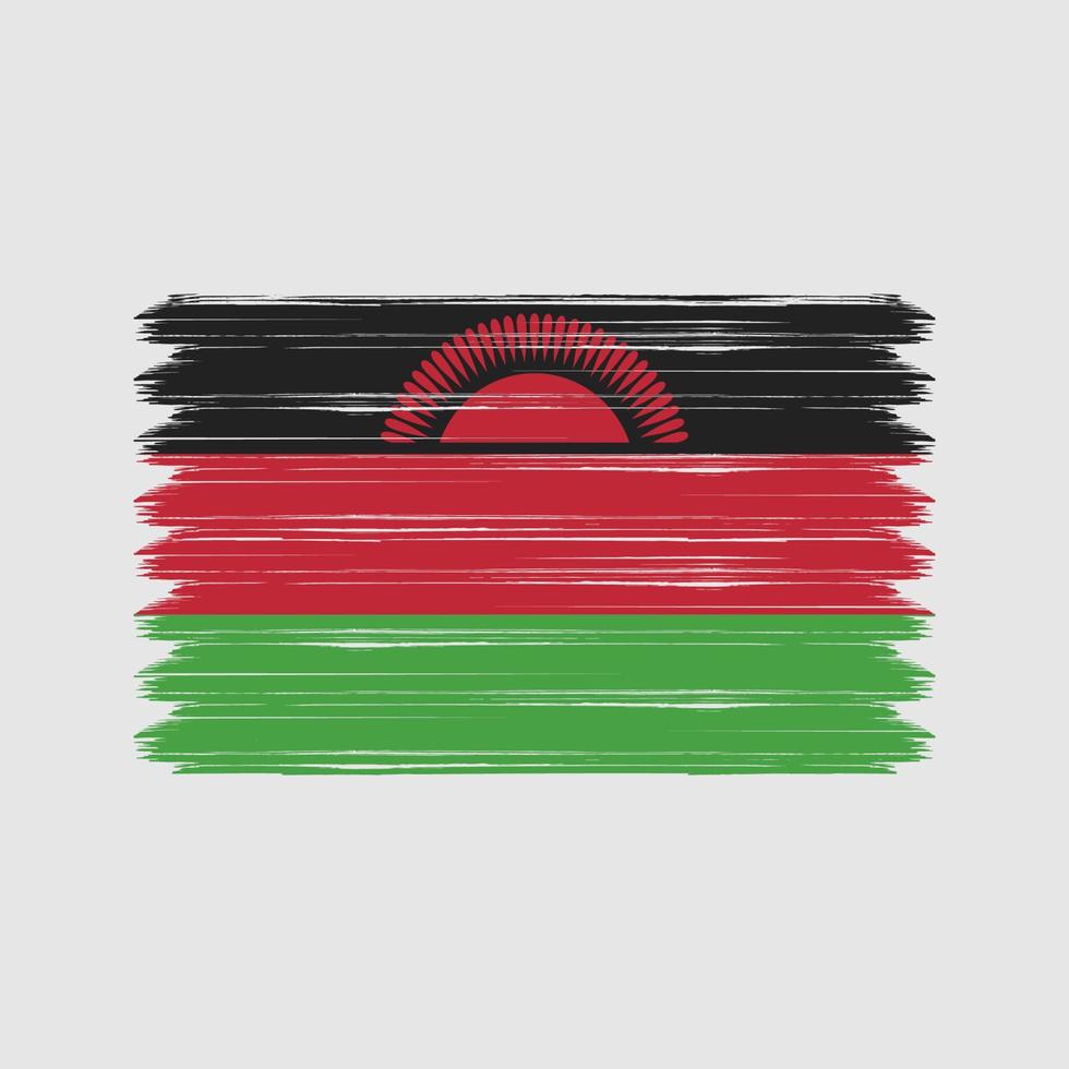 Malawi Flag Brush Strokes. National Flag vector