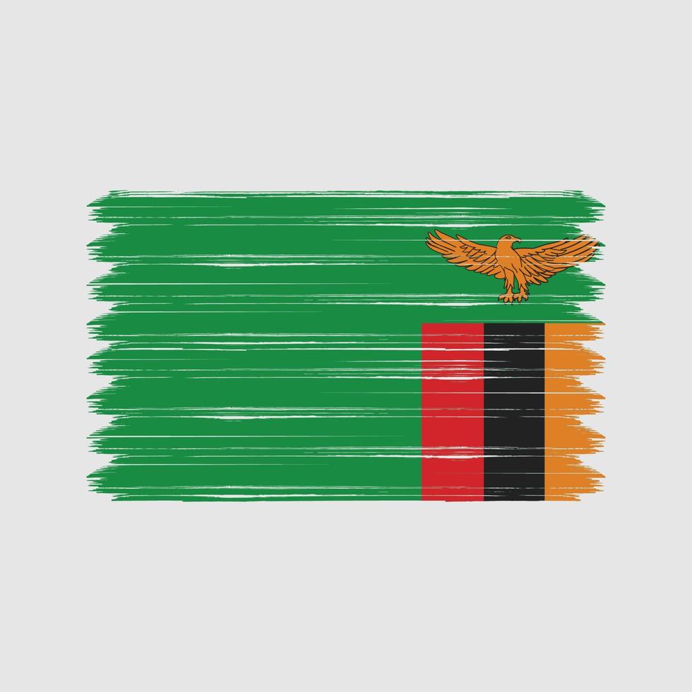 Zambia Flag Brush Strokes. National Flag vector