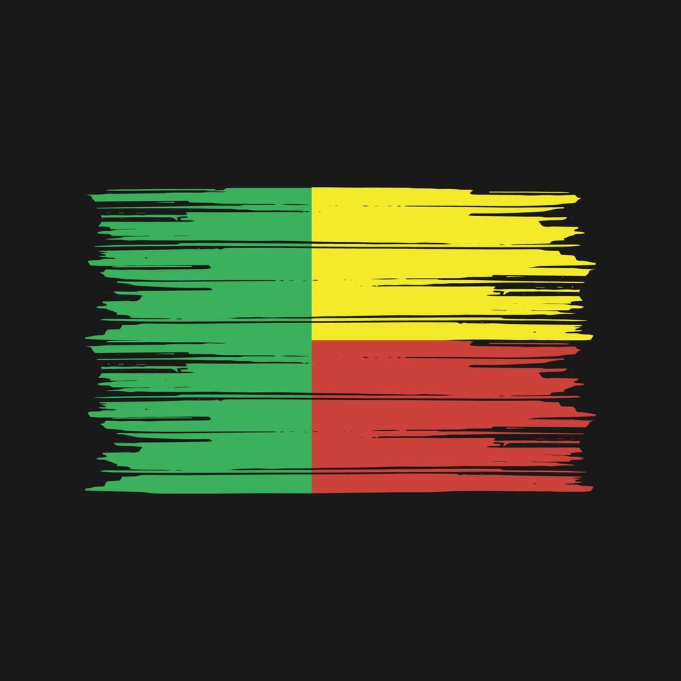 Benin Flag Brush. National Flag vector