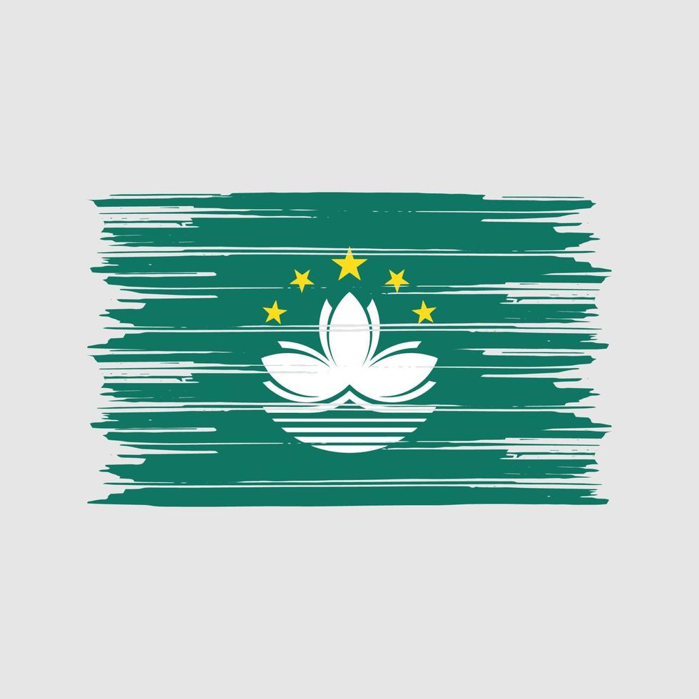 Macau Flag Brush. National FLag vector