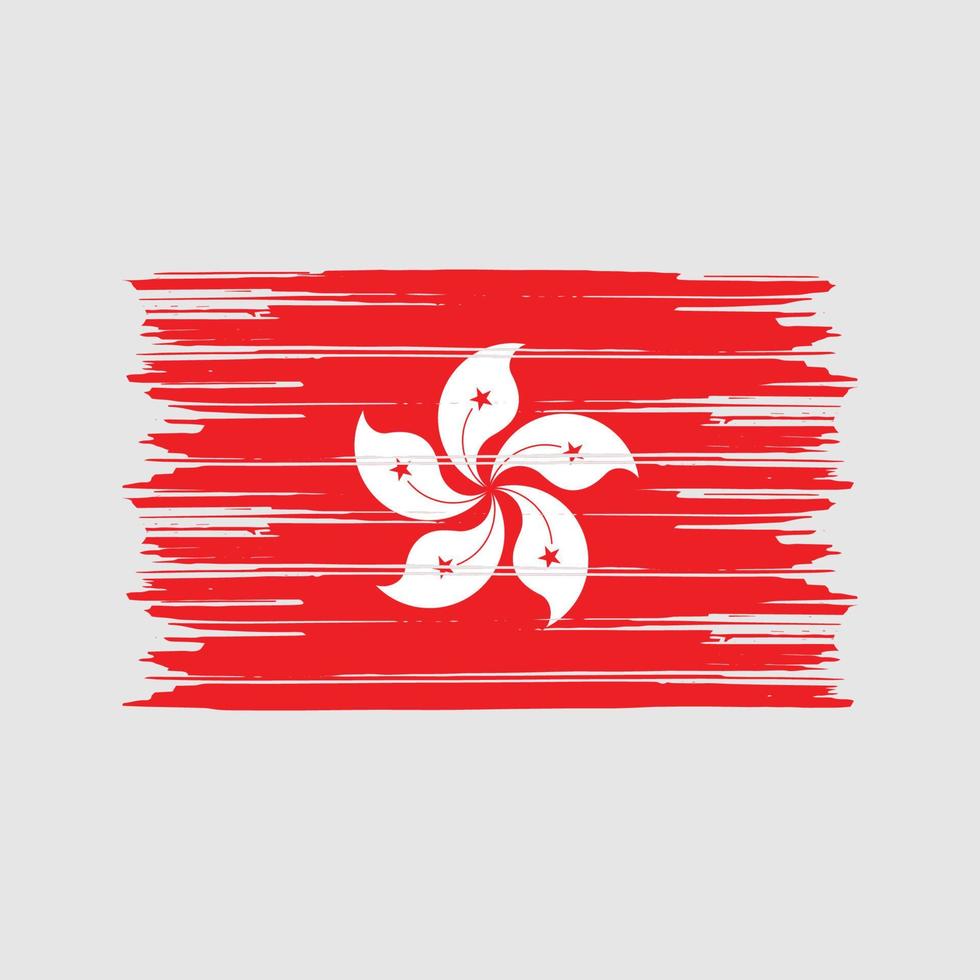 Hong Kong Flag Brush. National FLag vector