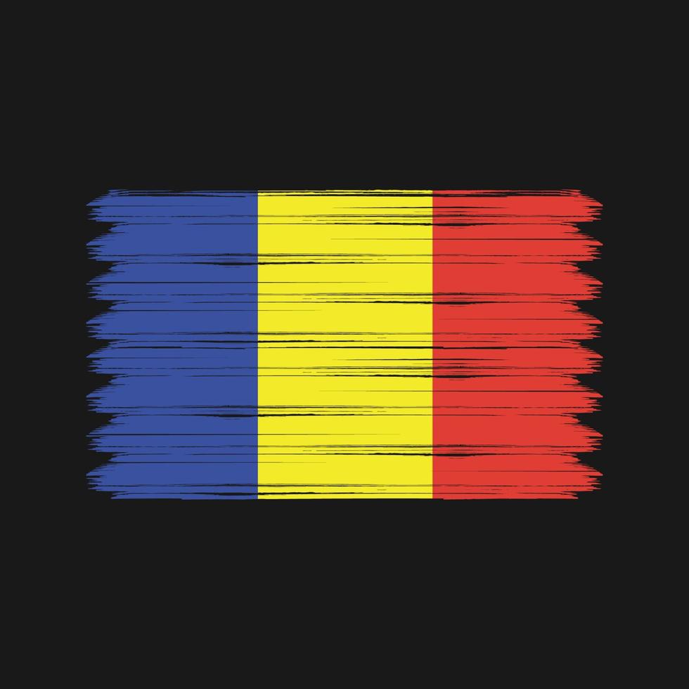 Romania Flag Brush Strokes. National Flag vector