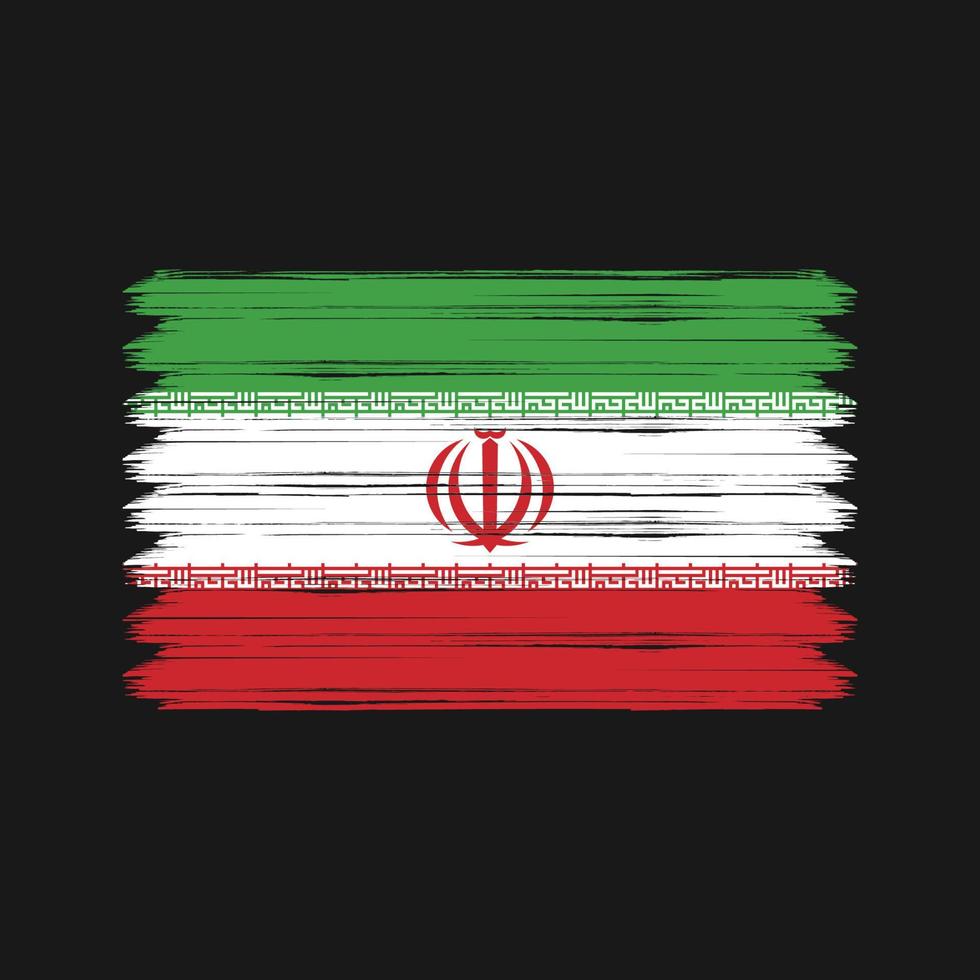 Iran Flag Brush Strokes. National Flag vector