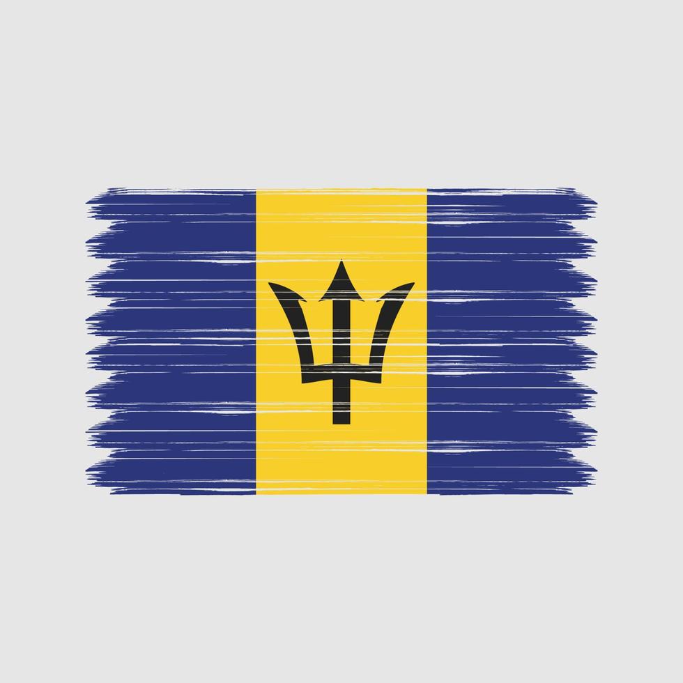 trazos de pincel de la bandera de barbados. bandera nacional vector