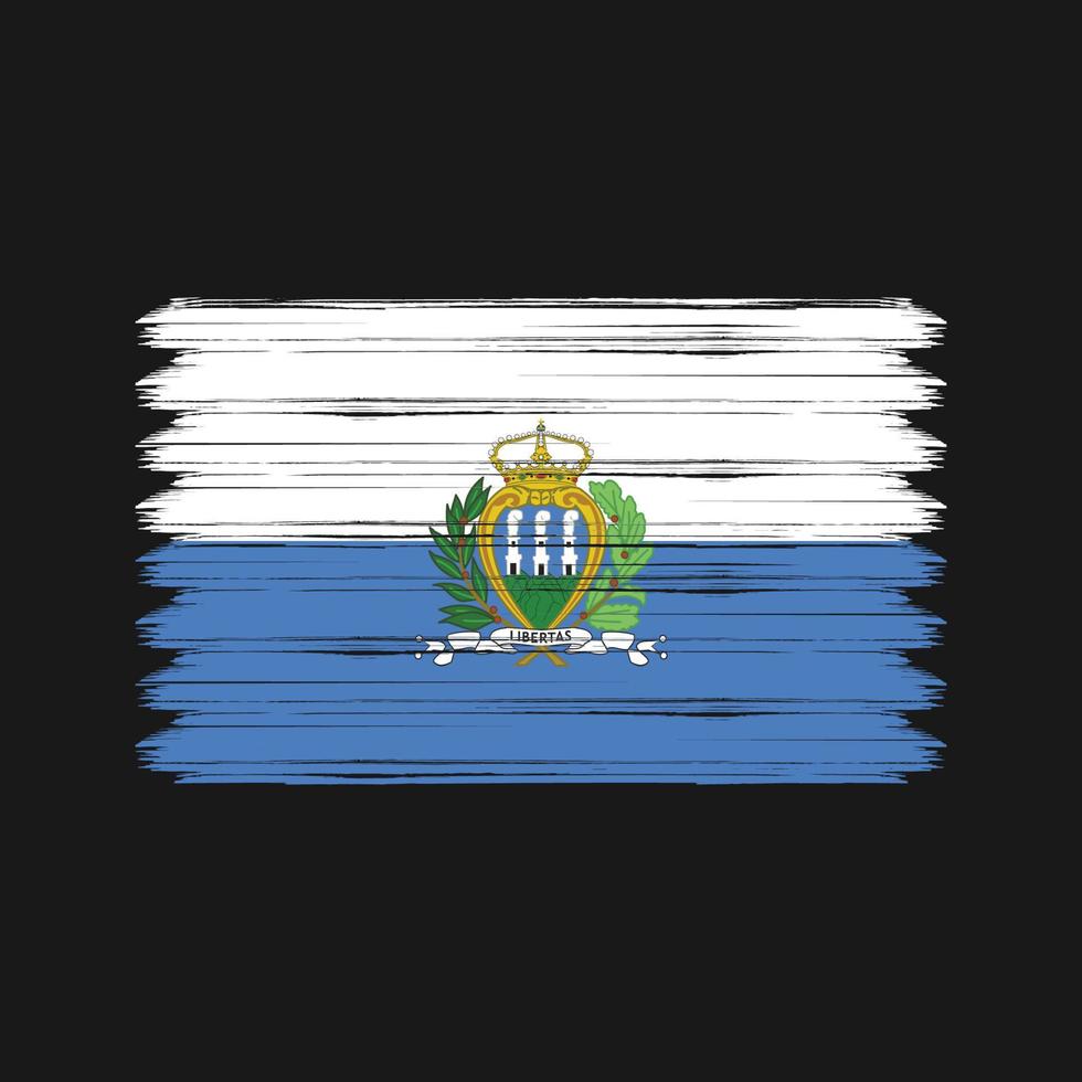 trazos de pincel de la bandera de san marino. bandera nacional vector