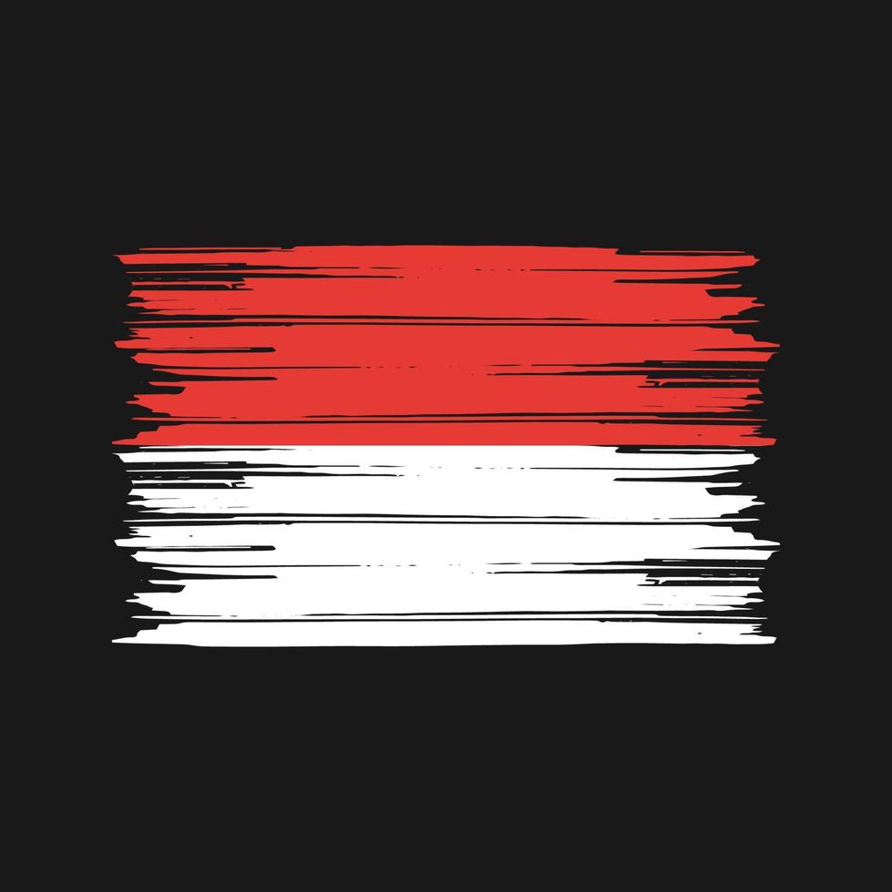 Indonesia or Monaco Flag Brush. National Flag vector