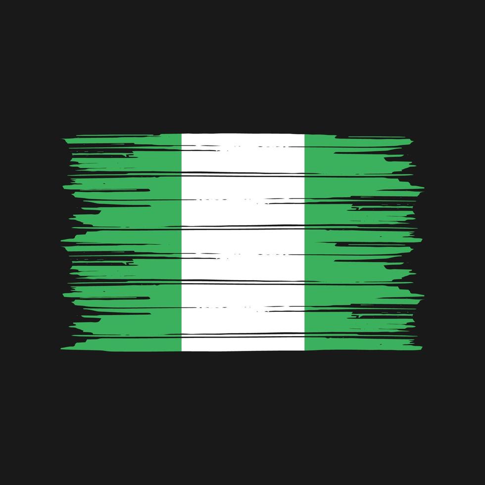 pincel de bandera de nigeria. bandera nacional vector