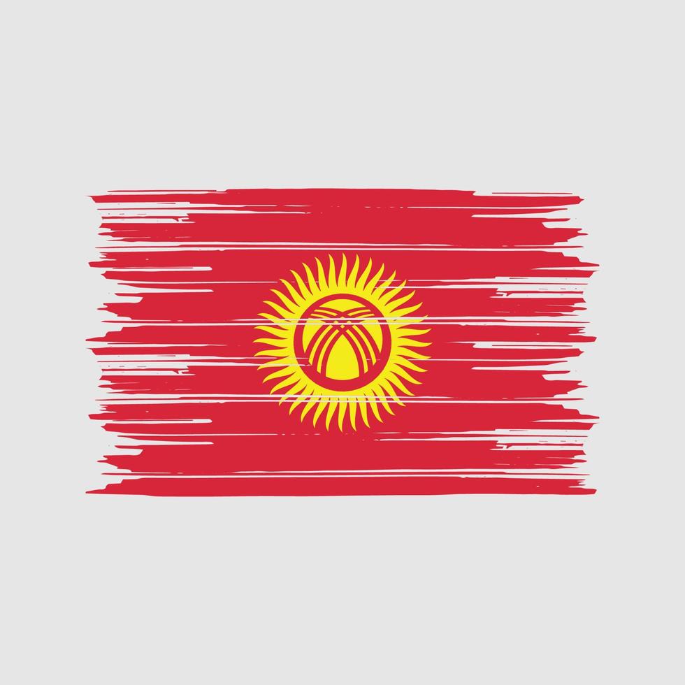 Kyrgyzstan Flag Brush. National Flag vector