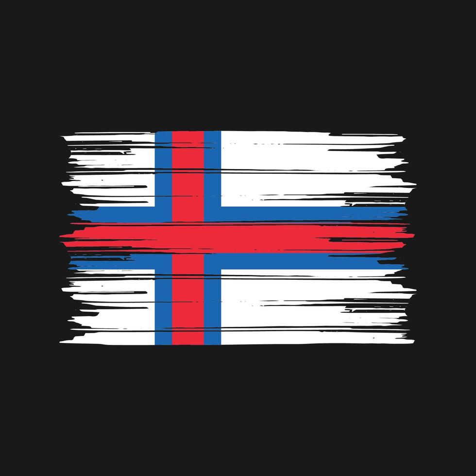 pincel de bandera de las islas feroe. bandera nacional vector