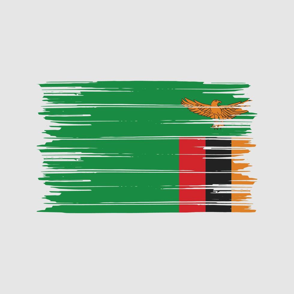 Zambia Flag Brush. National Flag vector