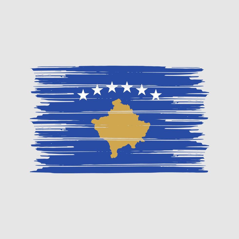 pincel de bandera de kosovo. bandera nacional vector