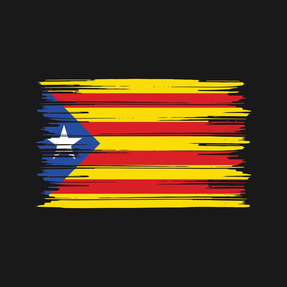 Catalonia Flag Brush. National FLag vector