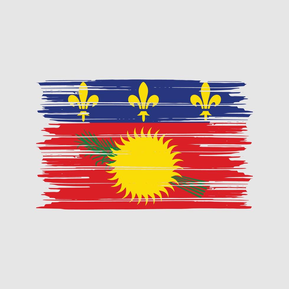 Guadeloupe Flag Brush. National FLag vector