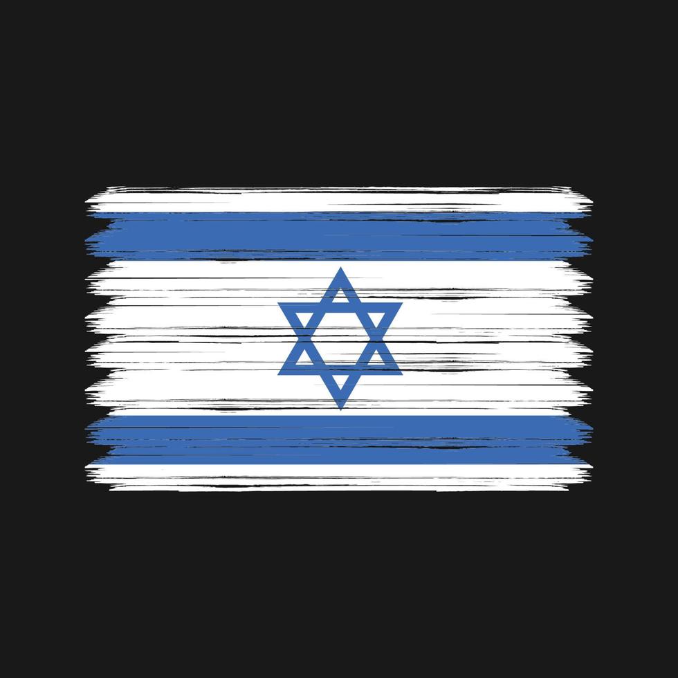 trazos de pincel de la bandera de israel. bandera nacional vector