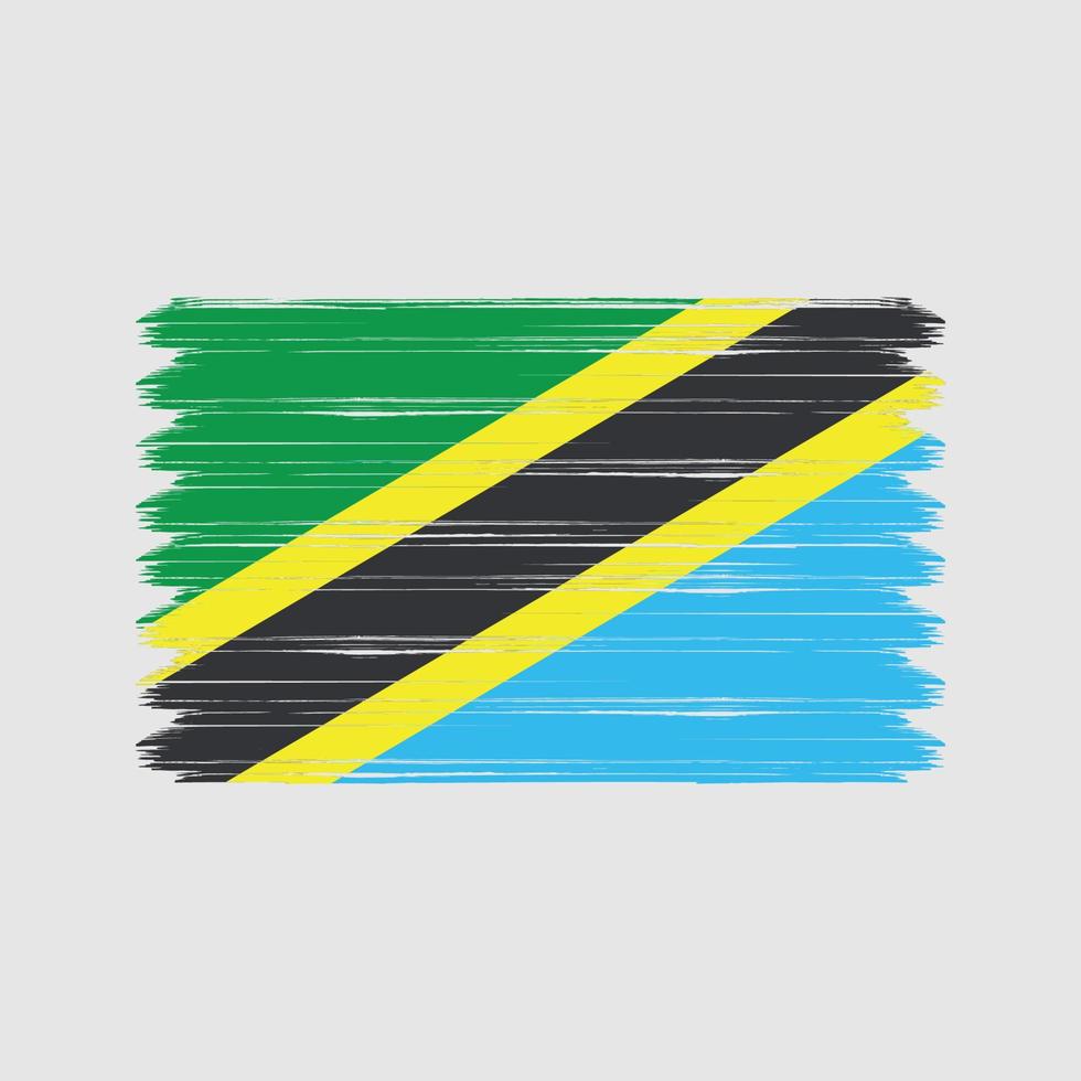 trazos de pincel de bandera de tanzania. bandera nacional vector