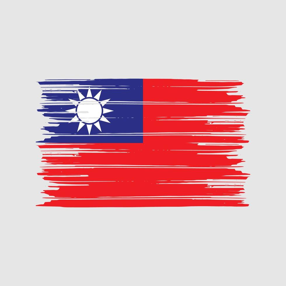 cepillo de bandera de taiwán. bandera nacional vector