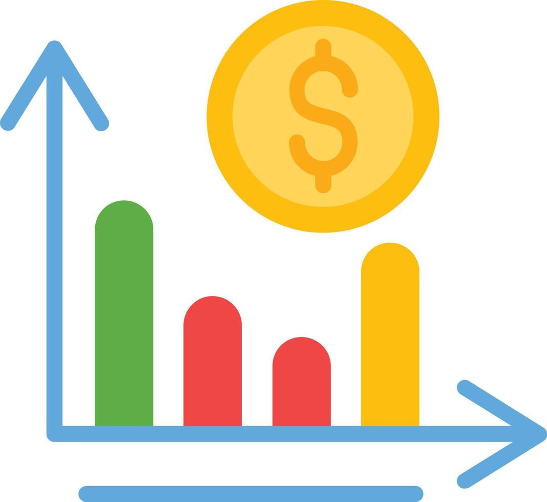 Bar Chart Flat Icon vector