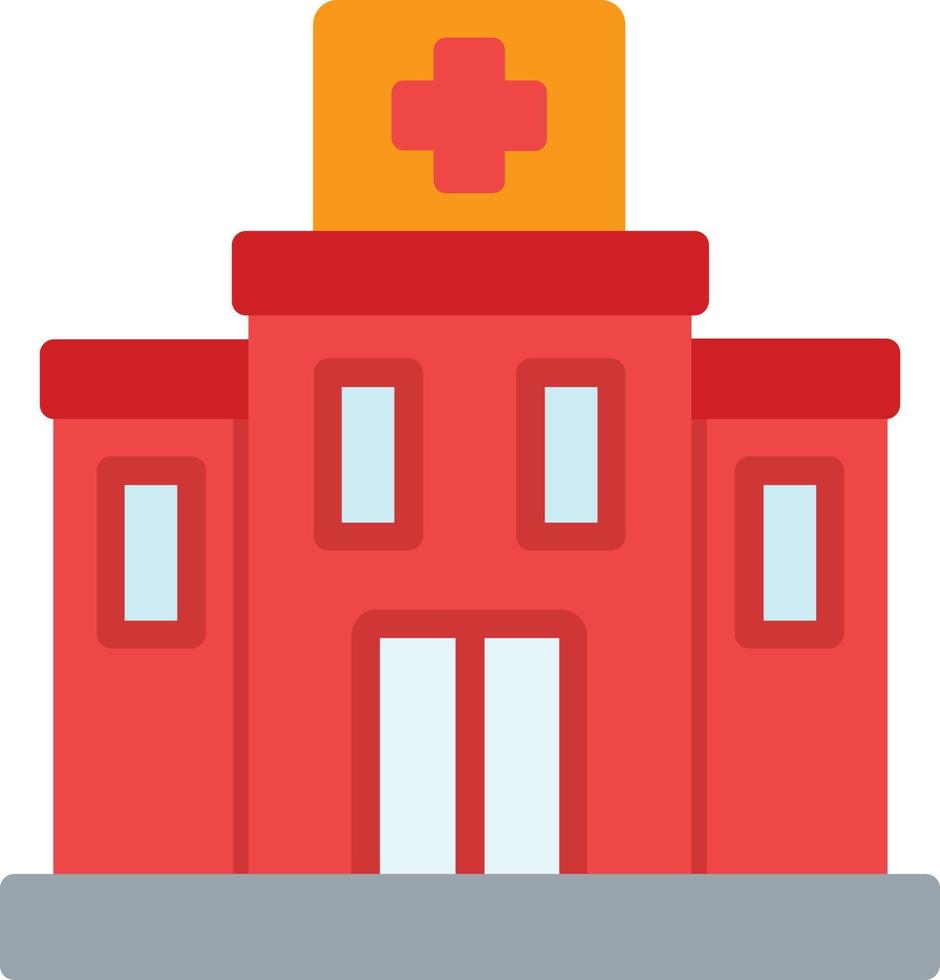 Hospital Building Flat Icon vector