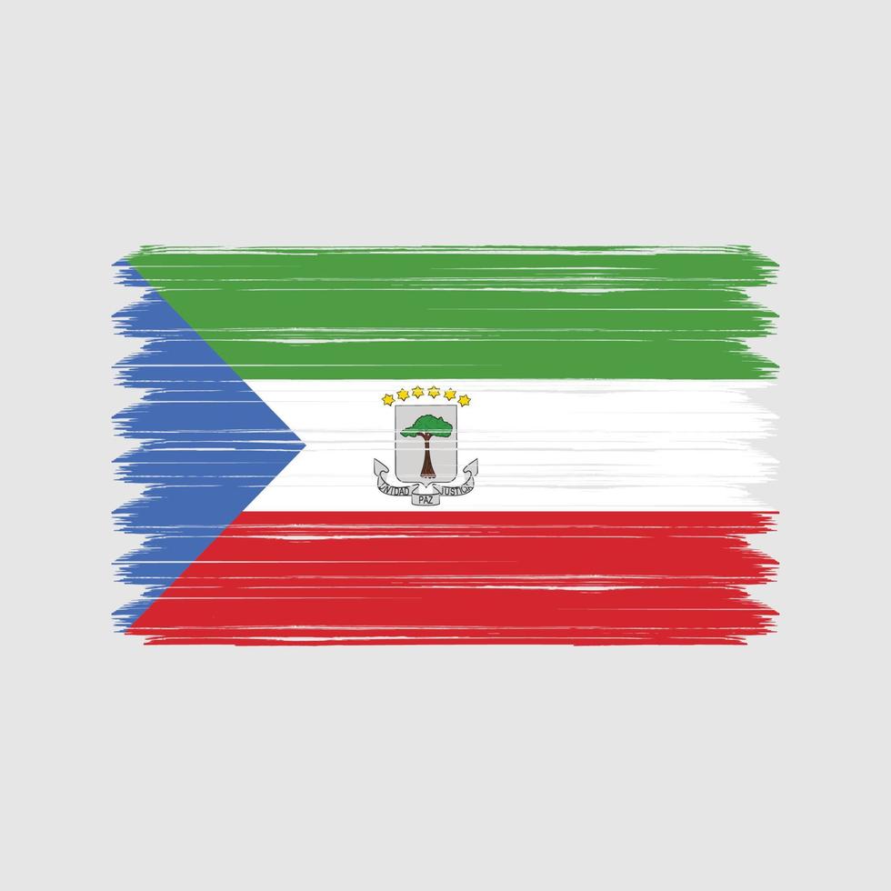 Equatorial Guinea Flag Brush Strokes. National Flag vector