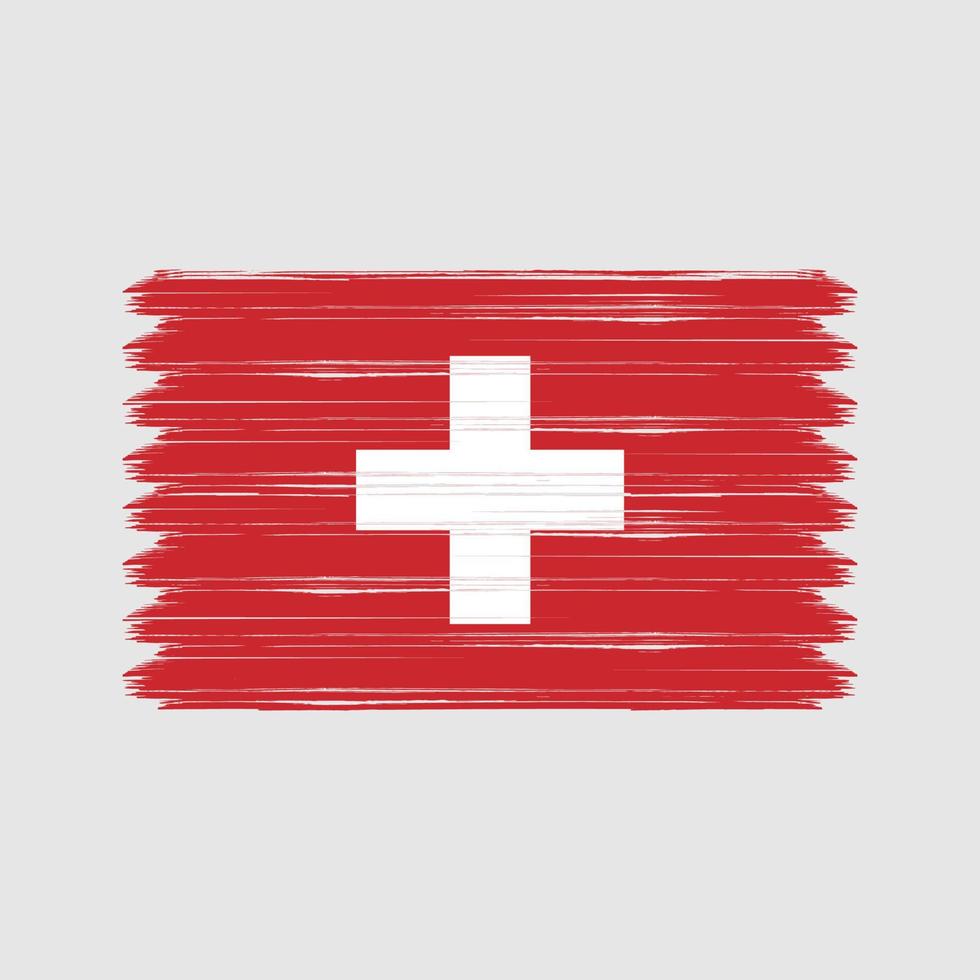 trazos de pincel de bandera suiza. bandera nacional vector