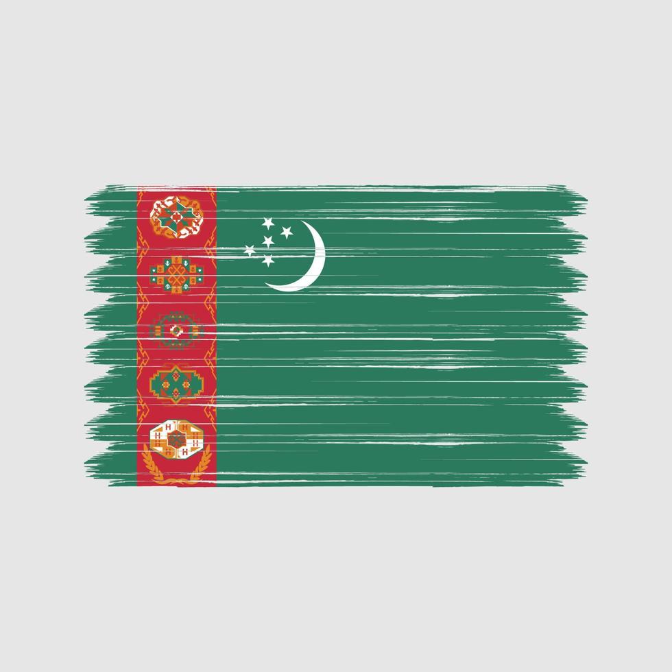 trazos de pincel de bandera de turkmenistán. bandera nacional vector