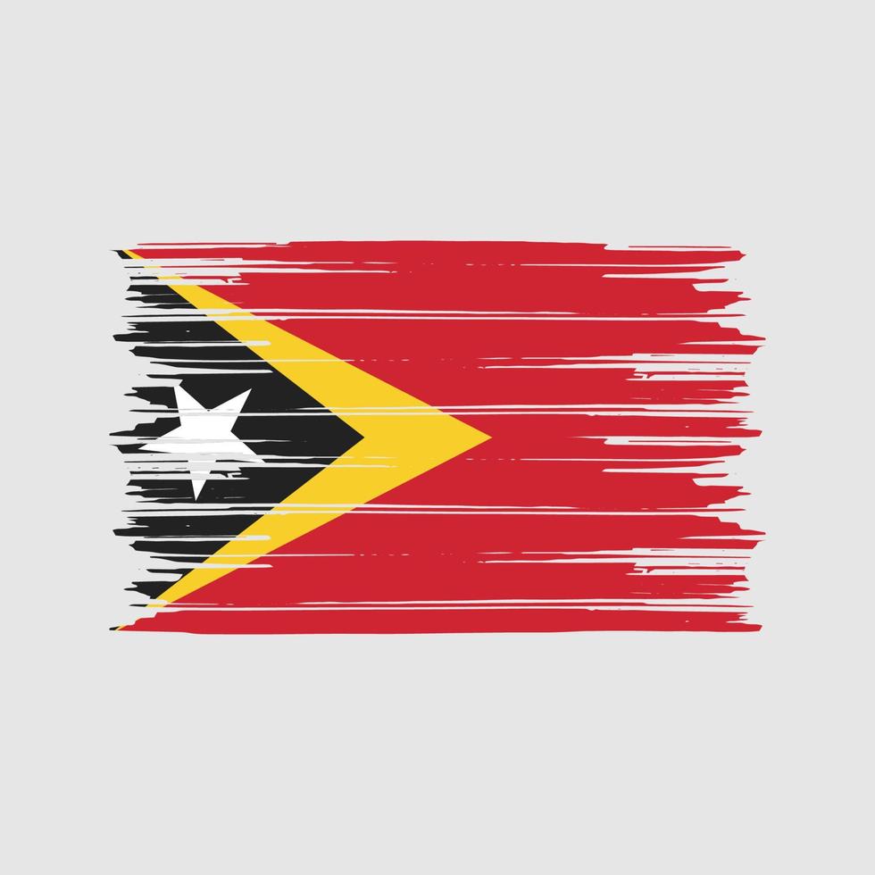 pincel de bandera de timor oriental. bandera nacional vector