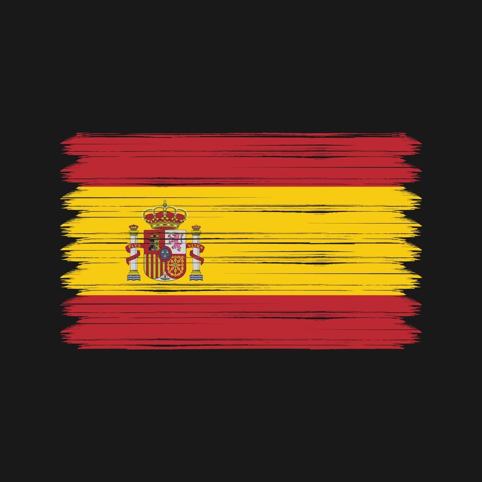 trazos de pincel de la bandera de españa. bandera nacional vector