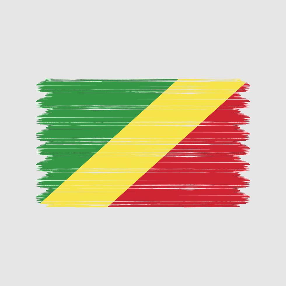 trazos de pincel de la bandera del congo. bandera nacional vector