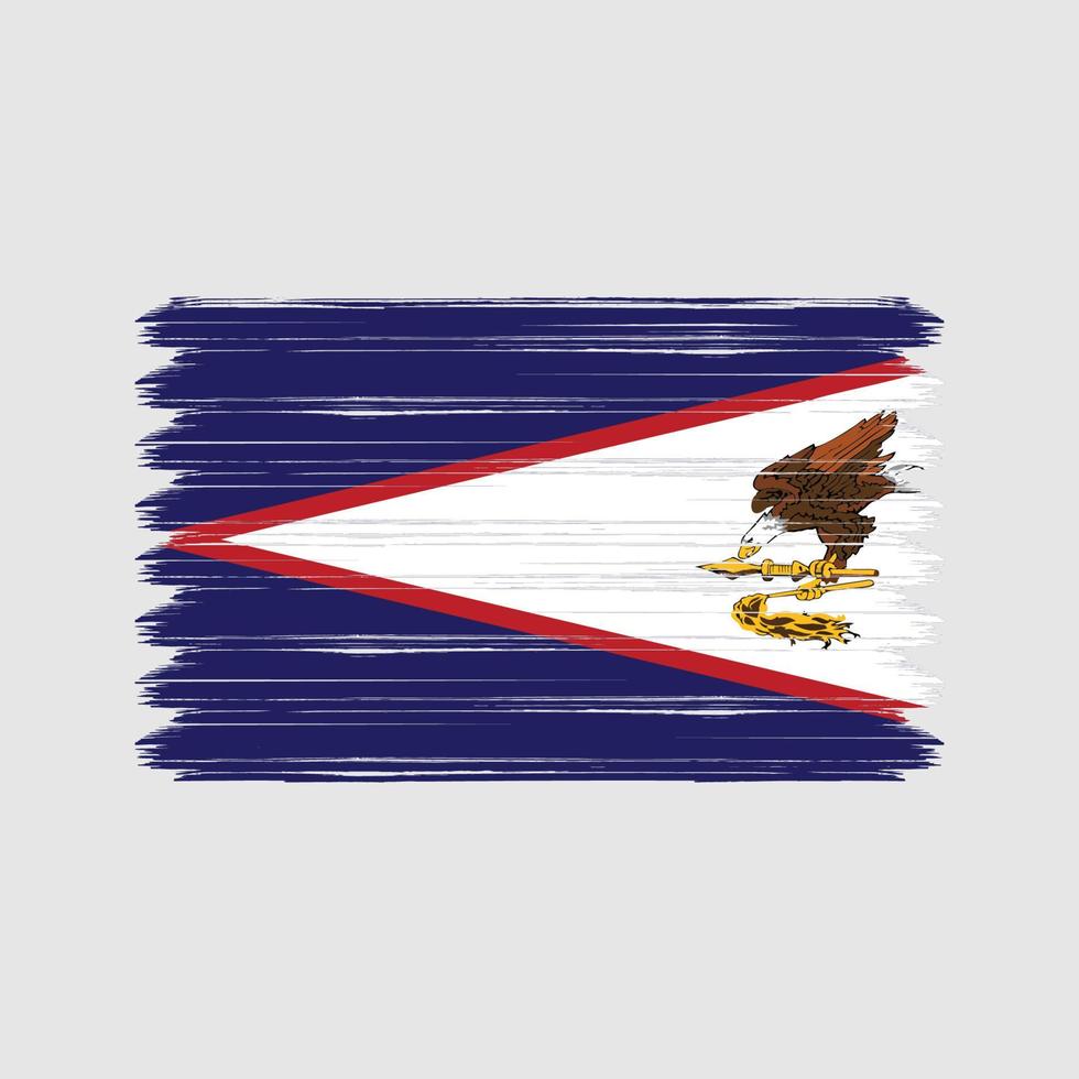 trazos de pincel de la bandera de samoa americana. bandera nacional vector