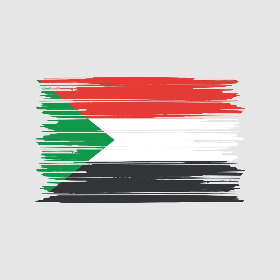 Sudan Flag Brush. National Flag vector