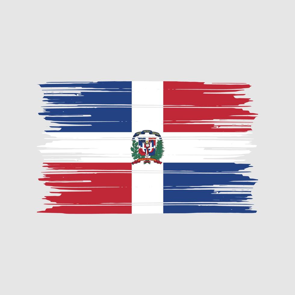 pincel de bandera dominicana. bandera nacional vector
