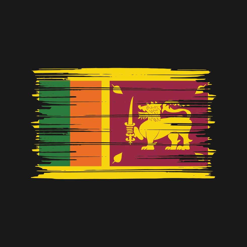 cepillo de bandera de sri lanka. bandera nacional vector