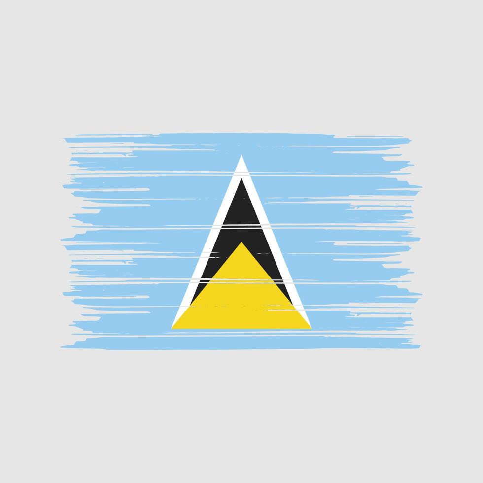 Saint Lucia Flag Brush. National Flag vector