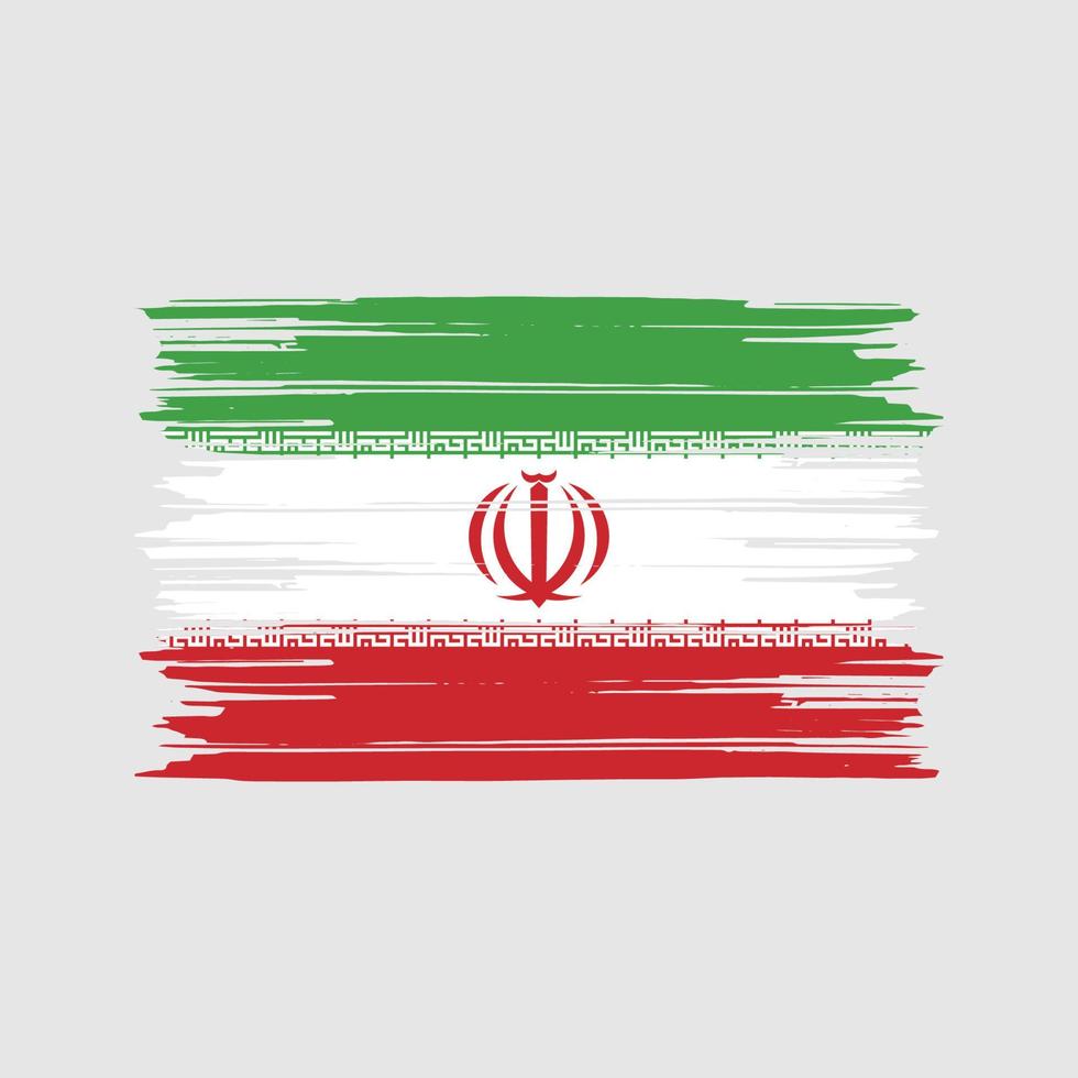 cepillo de la bandera de irán. bandera nacional vector