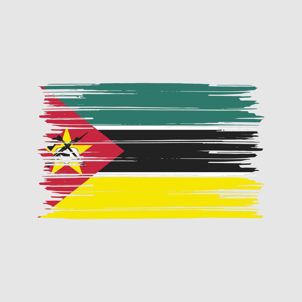 pincel de bandera de mozambique. bandera nacional vector